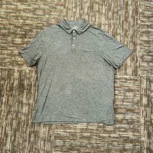 Vineyard Vines Edgartown Polo Shirt Men's XL Heather Grey Short Sleeve Pocket